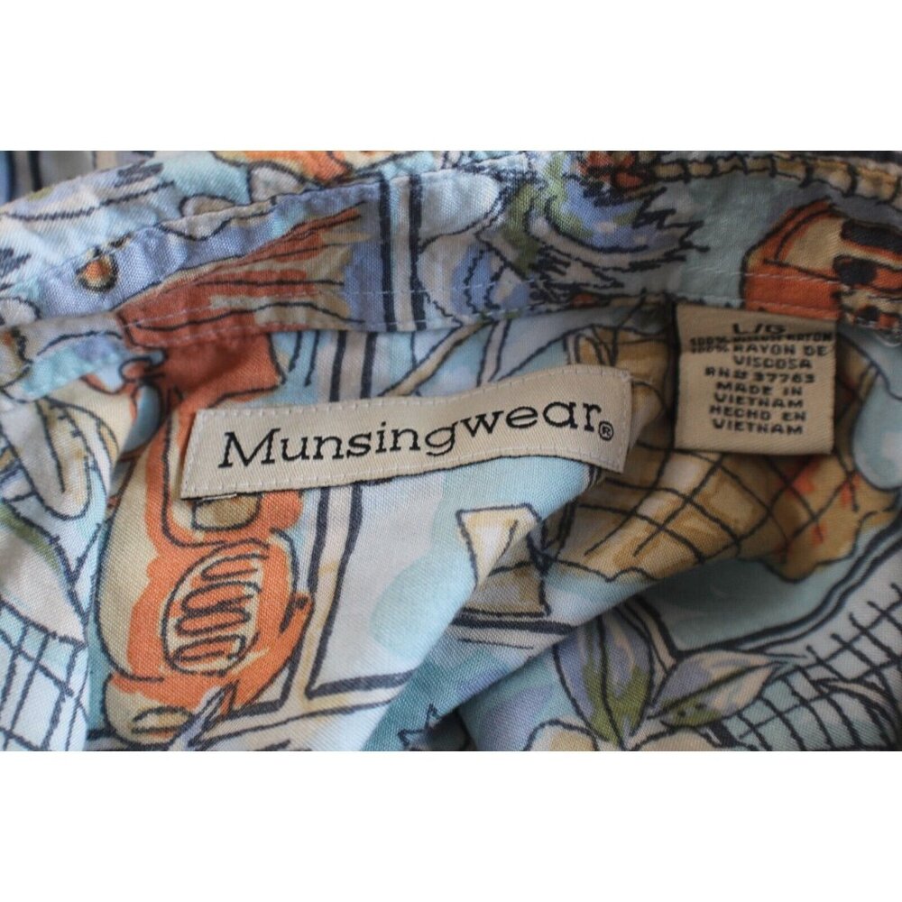 Vintage Munsingwear Hawaiian Style Button Up Shirt Men's Size Large - Picture 4 of 5
